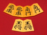 竹風作水無瀬御蔵島黄楊斑入上柾目彫将棋駒　新品/桐製平箱付(KS1243)